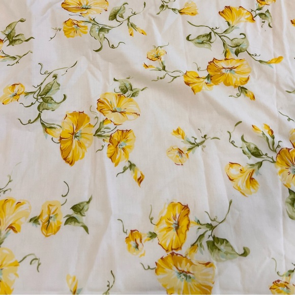 Vintage 70's Pequot "Morning Glory" Fitted Twin Sheet Golden Flower Print - Picture 2 of 5